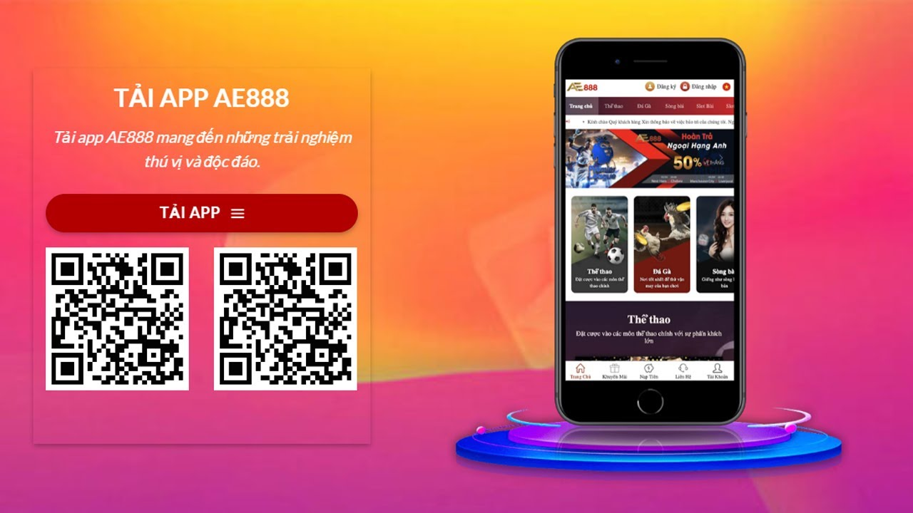 Tải app AE888 người chơi có thể linh động trải nghiệm các dịch vụ game